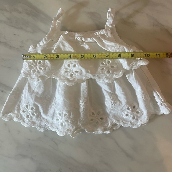 Gymboree Baby Girl 2pc Outfit Set 3-6M White Eyelet Top & Jeans Cat Patches - Picture 5 of 10